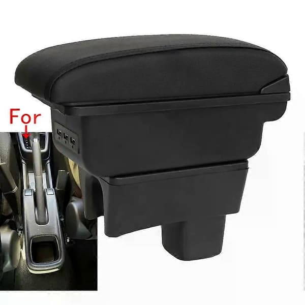 【03】Til Suzuki Swift Armlæn Boks Til Suzuki Swift 2005-2024 Bil Armlæn Biltilbehør Interiørdetaljer Opbevaringsboks Eftermontering B1 Black red 3USB