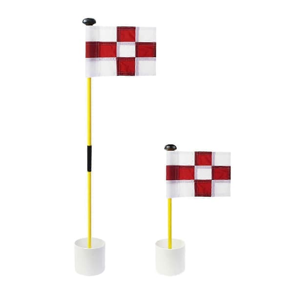 Baghave øvelse golfhul stang flag kop pind foldbar putting flagstang hvid White Red