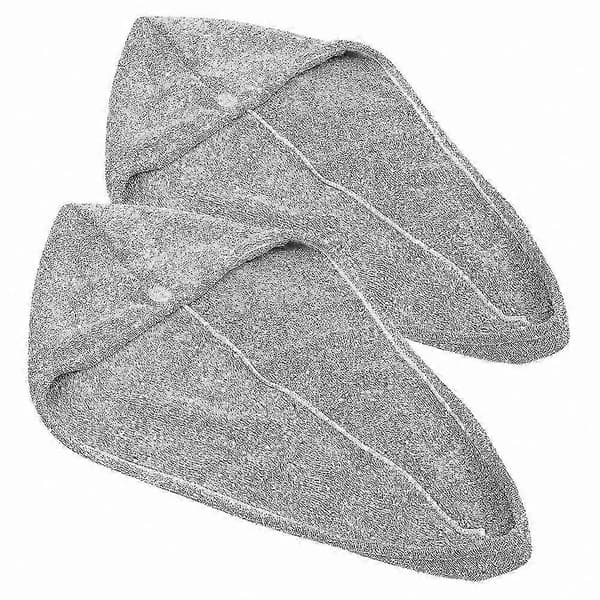 2-pak blød koralfleece hårtørringshætte absorberende badehåndklæde til hårpleje -Z Harmaa 65,00X25,00X1,50CM