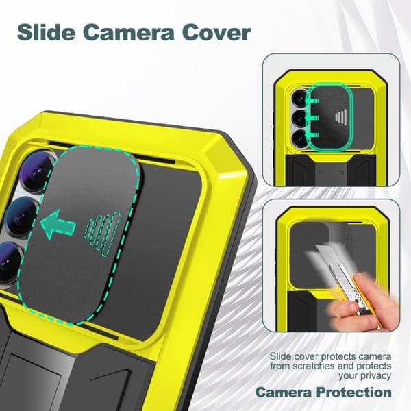 【03】Samsung Galaxy S26+ / S26 Plus 5G Case Cover with R-JUST Sliding Camera Water-Resistant Design Gul
