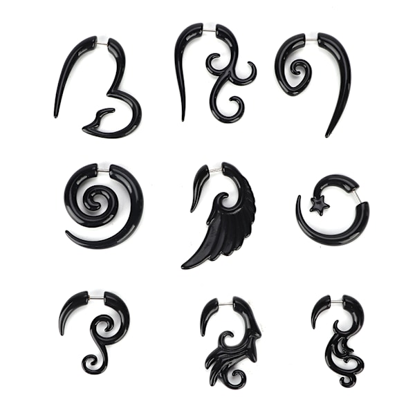 9 st / Set Akryl Örhängen Punk Stil Öronstift Piercing Smycken
