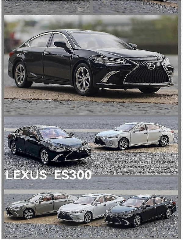1 24 Til Lexus ES300 Executive Sedan Alloy Trykstøbt Bilmodel med Lyd og Lys, Træk Tilbage Samling Trykstøbt Køretøjsmodel (Sort)