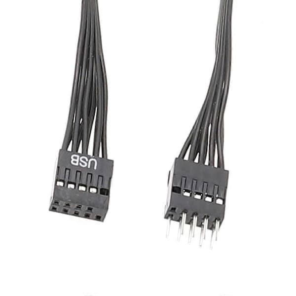 【03】24AWG Computer 9-bens han til hun forbindelse fladkabel USB 9-bens forlængelse 30cm