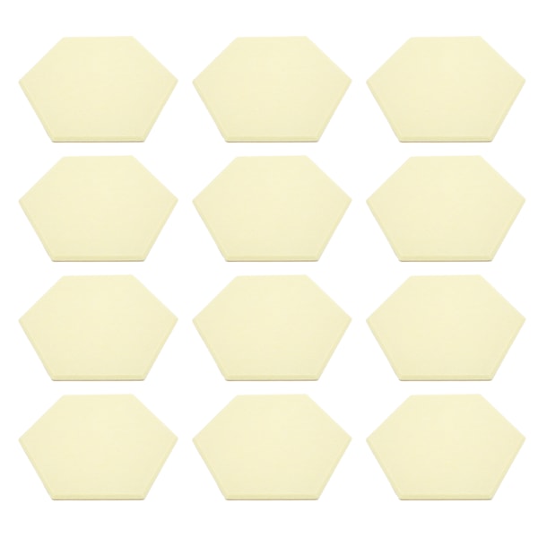 12 st Ljudabsorptionsskiva Hexagon Självhäftande Akustikpaneler Kilformade Väggar Ljudisolerad Inhägnad Ljusgul