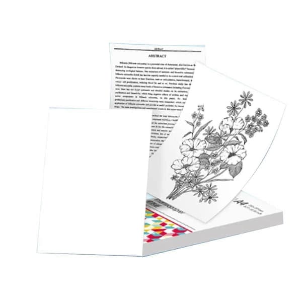 【03】100 ark til A4 termisk printer M08F Hurtigtørrende kontinuerligt termisk papir Dokument Studienoter White