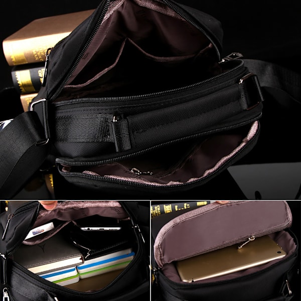 Axelväska för män Business Messenger Bag Oxford Väska med dragkedja för män
