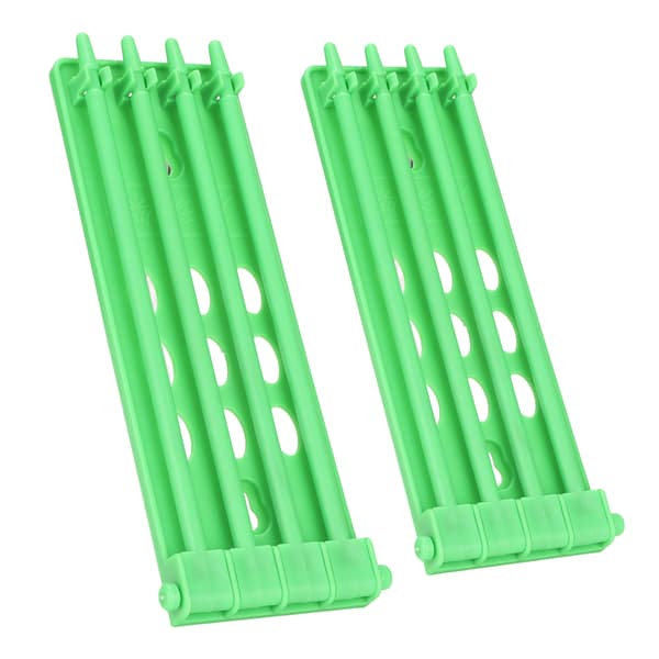 2 stk. Duefodringsringholder Plastik Duebånds Rack Ramme til Papegøjer Kylling And Ørnefodring Grøn