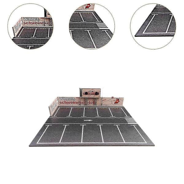 1/64 Parkeringsplads Display Case DIY Samleobjekter Diorama Bil Udstillingsmontre til Biler pink pig 30cmx30cm