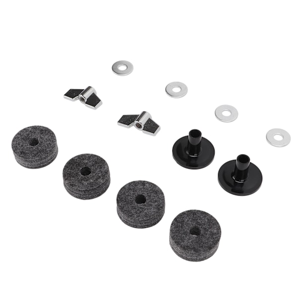12st Cymbal Ersättningstillbehör Filtar Hylsor 4cm för Hi Hat Koppling Kopp Vingmuttrar Bricka (Grå)