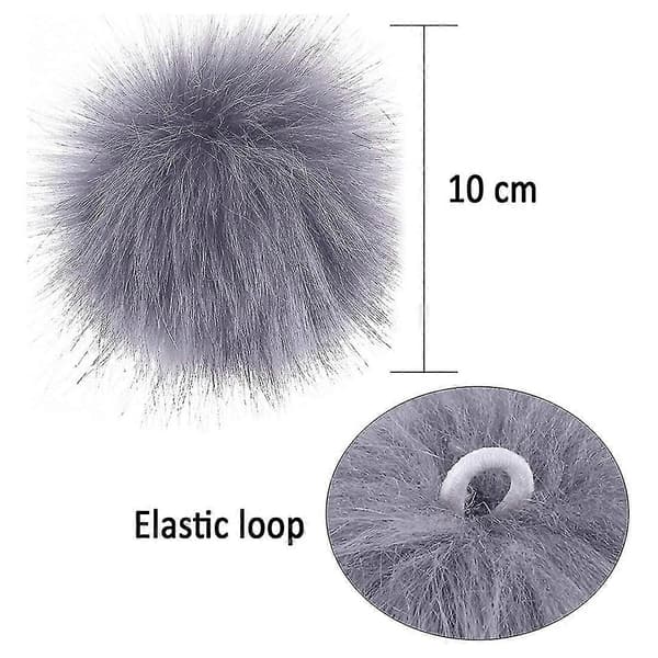 20 stycken gör-det-själv-fuskpäls fluffiga pompoms med elastisk ögla för hattar, nyckelringar, halsdukar, handskar, väskor