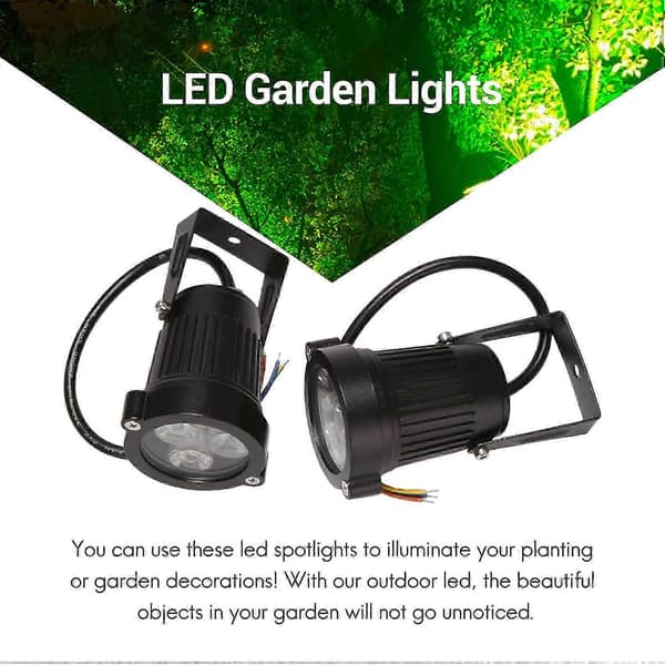 kpl LED-puutarhavalaisimet 3W 220V ulkokohdevalo piikillä IP65 vedenpitävä puutarhamaiseman koristelu musta