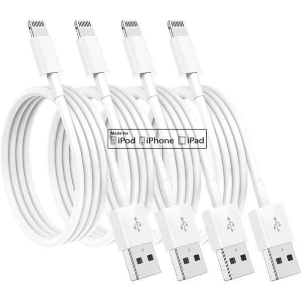 【03】4-pak MFi-certificerede Lightning-opladerkabler 2m til iPhone, hurtigopladende holdbart nylonkabel kompatibelt med iPhone 11/12/13/14