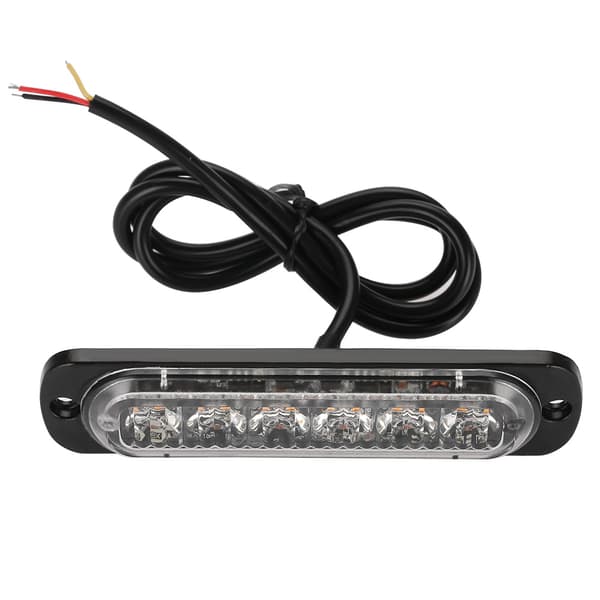 4st 12-24V Bil 6 LED Blixtljus Strobe Nödljus Varningsljus Grill Blinkande Ljusramp Gul