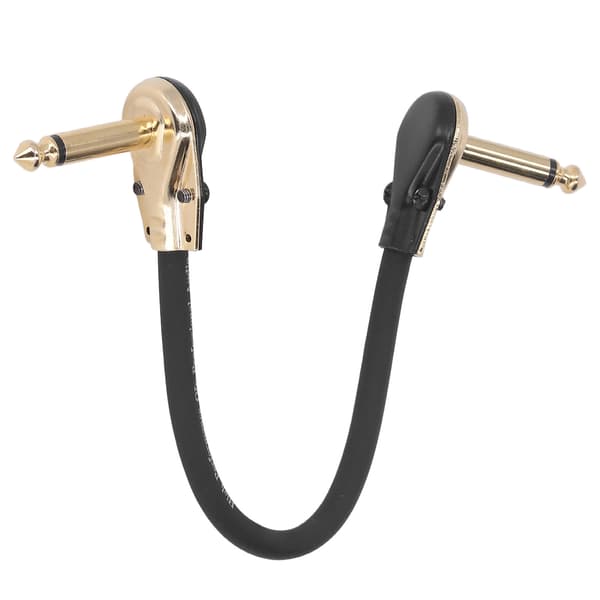Gitarr Patch Kabel 15 cm Rätvinklig Brusreducering Anti-störning Platt Ände Effektpedal Kabel