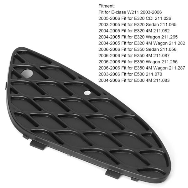 Främre stötfångargrill 2118850353 2118850253 Passar MercedesBenz EClass W211 E320 E350 E500 Höger