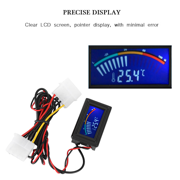 LCD Display Digital Vattenkylning Termometer Pekare Temperaturindikator 5V-24V