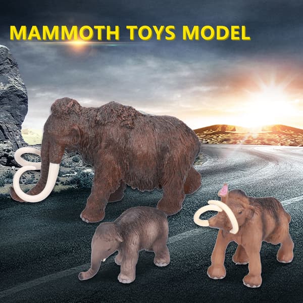 【03】Mammutmodel simuleringsstatue realistisk plastik mammut dyresamling legetøjsgave