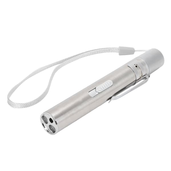 Rød/UV-lys Drille Kat Pen Pointer USB Genopladelig Rustfrit Stål Kæledyr Interaktivt Træningslegetøj