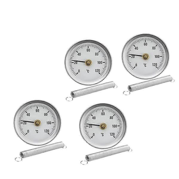 st. rörfjäderklämmtermometer 63 mm 0-120 aluminiumtemperaturmätare för varmvatten, VVS. hopea