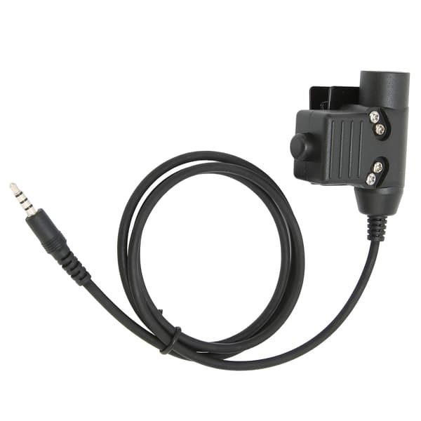 Strupmikrofon Headset 7,1 mm Plugg 2-vägsradio Hörlurar med U94 PTT för 3,5 mm Mobiltelefon