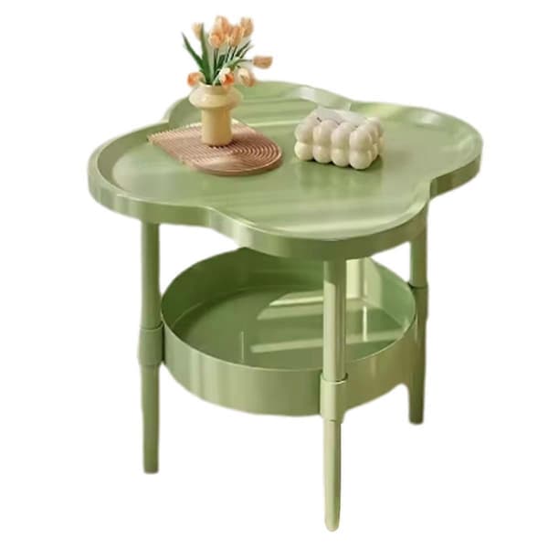 【03】Soffa Sida Flera Sovrum Litet Bord Rum Förvaringsbord Balkong Dubbla Lager Soffbord Green