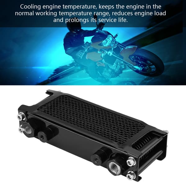 Opgraderet Aluminium Motorcykel Motorolie Køler Køleradiator 50CC-200CC Universal