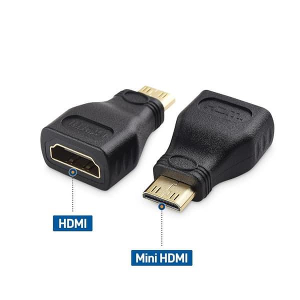 3 kpl Mini HDMI–HDMI-sovitin, uros–naaras, musta