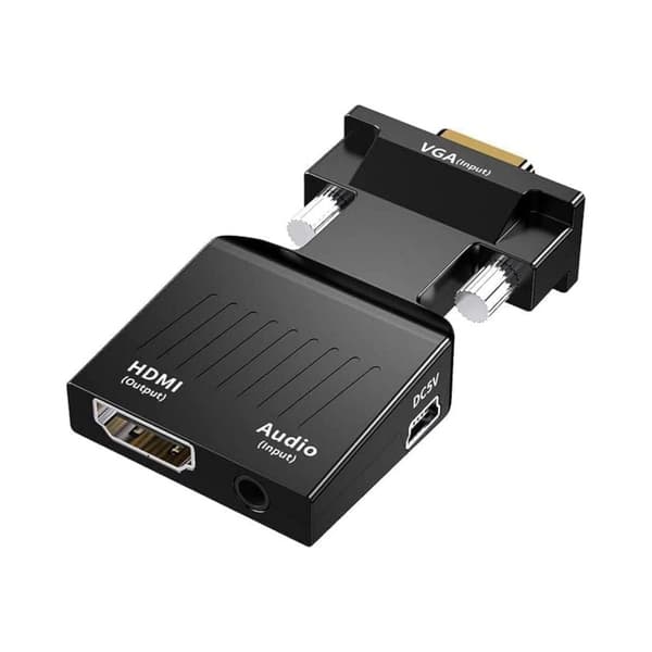 VGA til HDMI adapterkonverter med lyd AUX-kabel, understøtter lydudgang