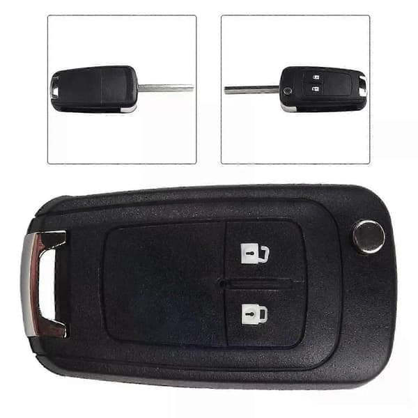 Vikbart nyckelhus med 2 knappar, vikbart reservnyckelhus för Opel Adam Astra J Cascade, för Opel Mokka, för Opel Insignia