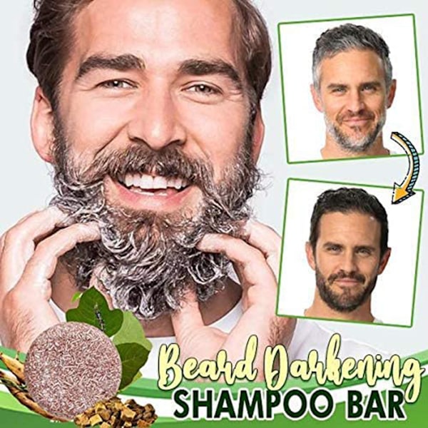Skægmørknings Shampoo Bar Skægvask Bar Hår Mørknings Shampoo Sæbe til Mænd