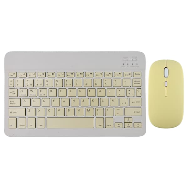 【03】Langaton näppäimistö ja hiiri iPad Air 5, 4 Pro, 11, Bluetooth, espanja, englanti, Android, iOS, Windows, puhelin, tabletti white english