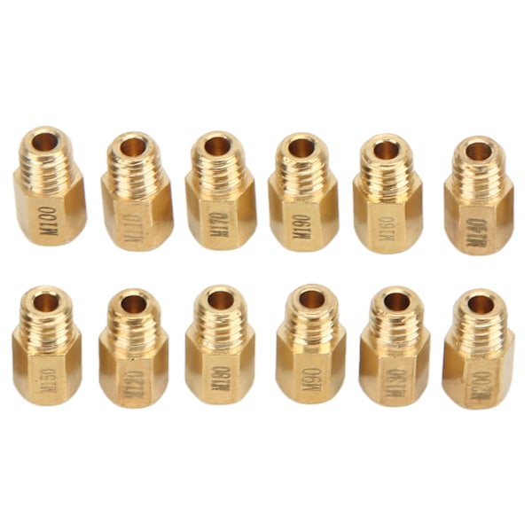 12st Förgasare Huvudmunstycke Kit 90‑200 Metall Guld Robusta Förgasarmunstycken för Mikuni VM TM TMX