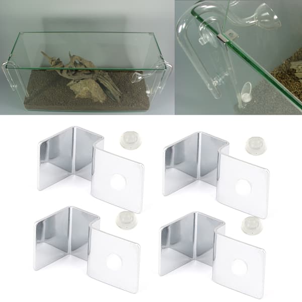4st Rostfritt Stål Akvarium Stöd Fäste Akvarium Glas Lock Clip 5mm
