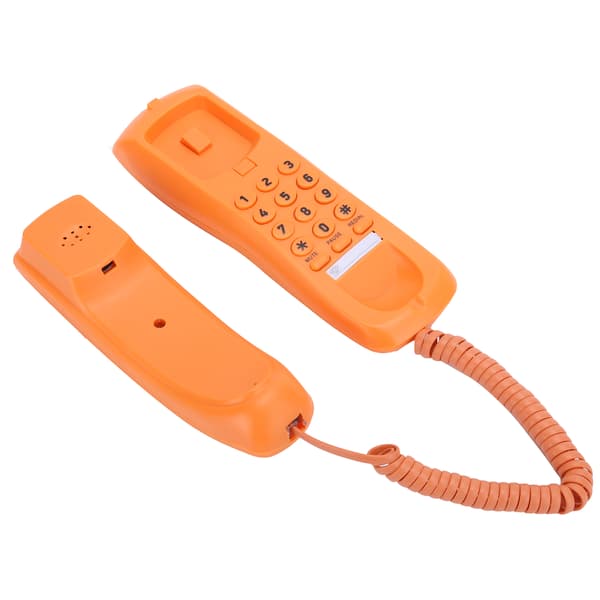 kxT628 Bærbare tynde telefon til hjemmekontoret, enkeltlinjet fastnettelefon, orange
