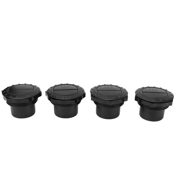 Universal Knop-stil Sort Instrumentbræt Aircondition Udluftningsdeflektor - 4 stk. (60 mm Hul) til Autocampere, Busser og Yachts