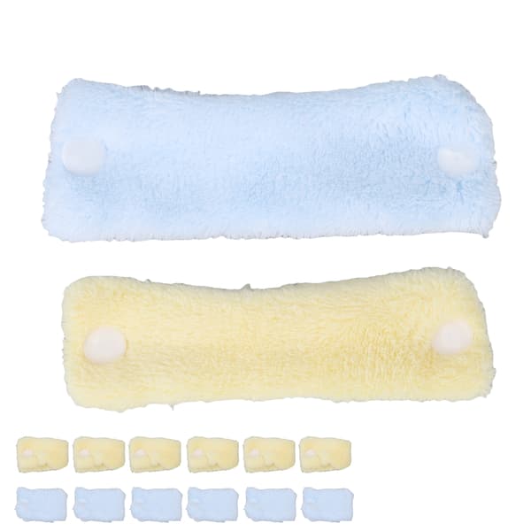 12 st Värmelösa Hårrullar Korallfleece Skadefri DIY Verktyg Blå Gul för Sovtid