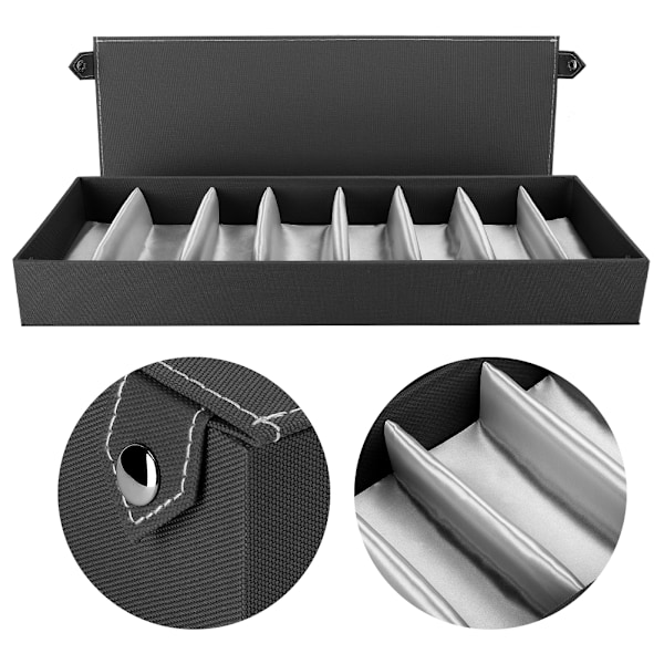 8 rum Bærbar Brille Etui Rejse Solbrille Opbevaringsetui Organizer Sort