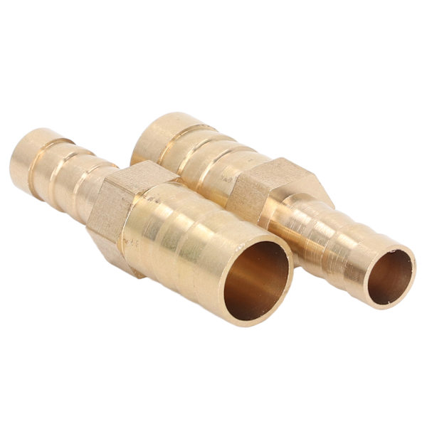 2 stk. Barbed Fitting Splicer Messing Slange Studs Reducer Hex Reducerende Studs Connector 12mm(1/2in) til 8mm(5/16in)