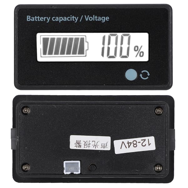 GY-6D PCB HTN Ljud-ljus Alarm Batterikapacitetsmonitor Indikator Display 12-84V (Vitt Ljus)