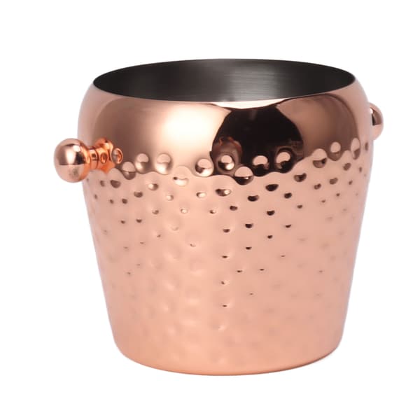 Isspand Rustfrit Stål Mini Isoleret Frysebeholder til Bar Vin Champagne 1L Rosaguld