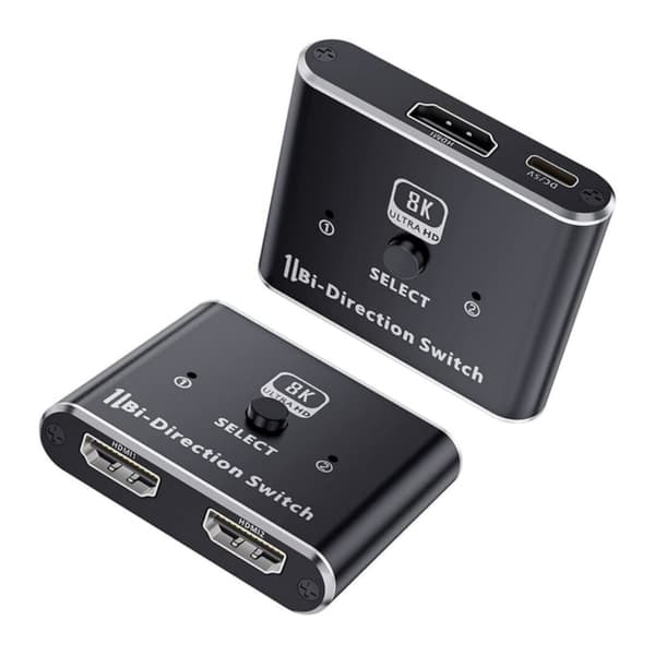 8K60Hz HDMI-switch 2 till 1 och splitter 1 till 2 4K120Hz 48Gbps