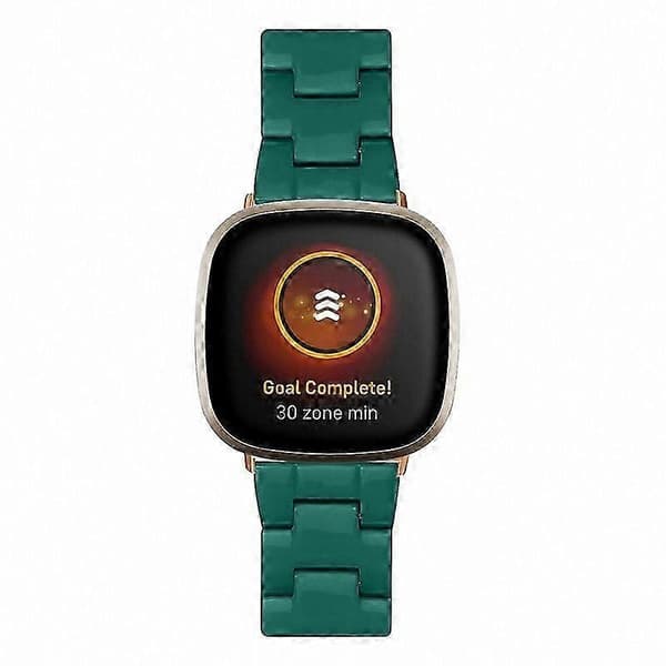 20 mm harpiksrem med spænde i rustfrit stål til Fitbit Versa 4/Sense 2 udskiftningsurrem Dark Green