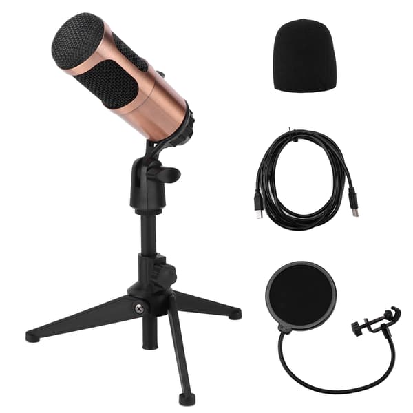 Kondensatormikrofonkit med stativ USB-kontakt Inspelningsmikrofon Live-sändningsutrustning