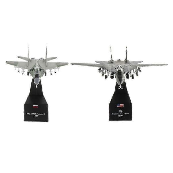 1/100 MIG-29 Russisk Jagerfly & F-14 Tomcat Fly Trykstøbt Flymodel