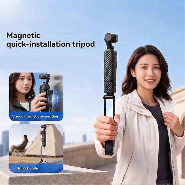 Magnetiskt snabbfäste stativ för DJI Osmo Pocket 4 3 /Insta360 Luna Ultra 360 Rotation Handhållet Vloggfäste Stativ