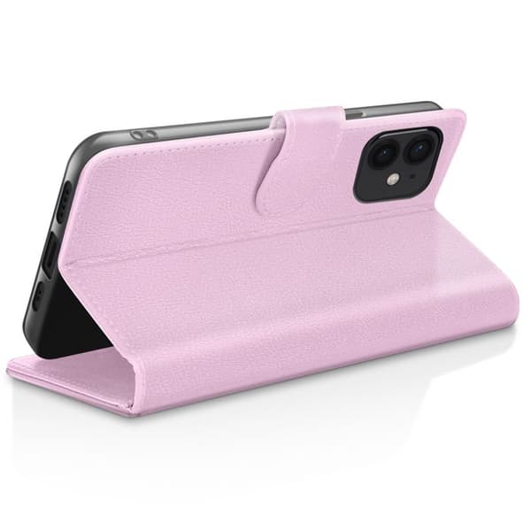 【03】Plånboksfodral för iPhone 12 mini med stativ och magnetisk flik Zanaé Rosa Rosa