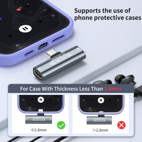 USB-C–USB-C-adapteri – 60 W pikalataus ja 10 Gbps tiedonsiirto