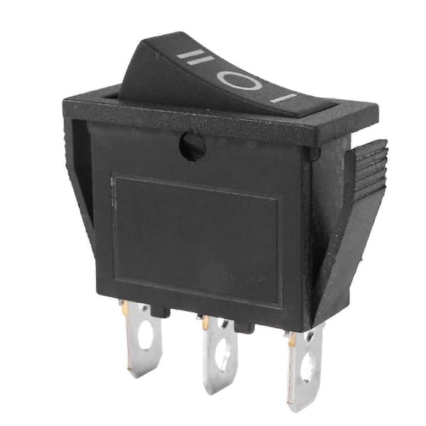AC15A/250V 20A/125V 3-polet SPDT ON-OFF-ON 3-positions vippekontakt Musta