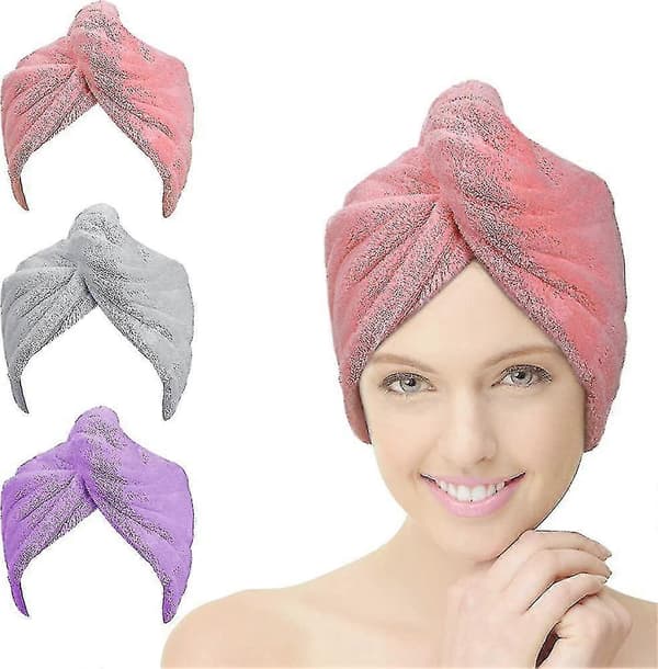 Hårhåndklæde, 3 stk. hårtørrerhåndklæder, superabsorberende mikrofiber turbanhårhåndklæde
