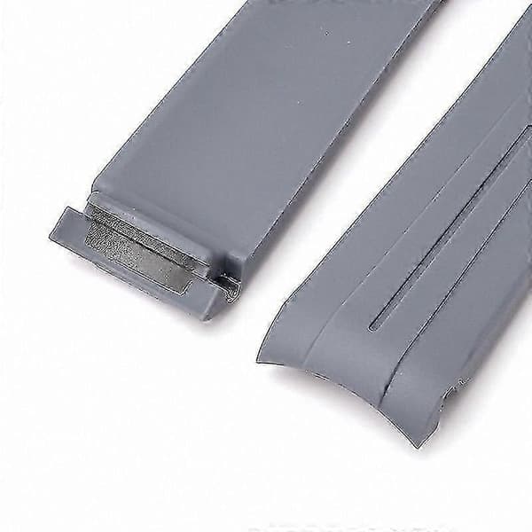 20MM TPU Arc-klockarmband med silverfärgat spänne för Omega- och Swatch-armband Cyan